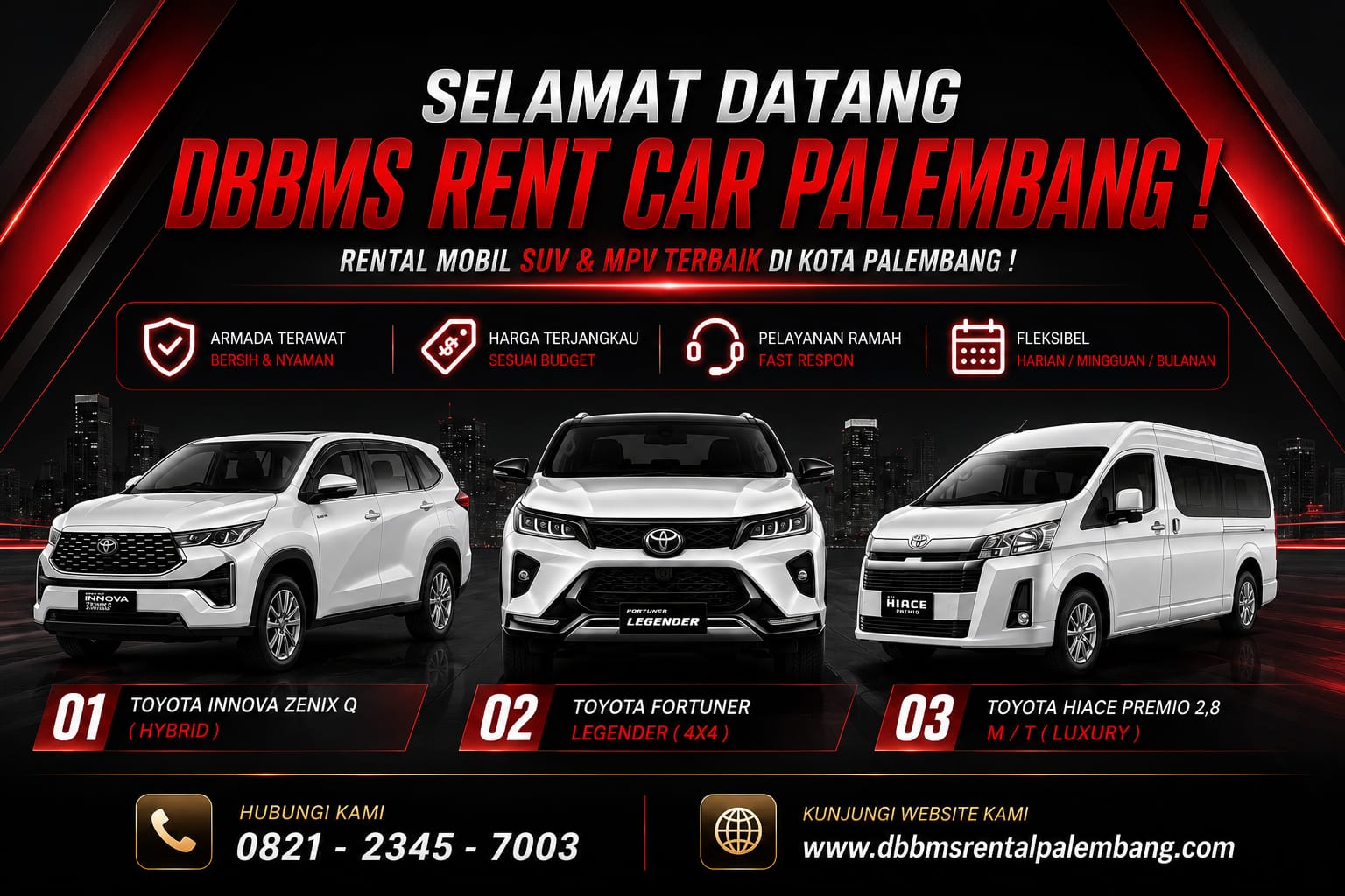 Sewa Mobil Palembang Lepas Kunci dan Dengan Sopir